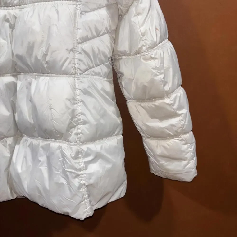 Laundry by Shelli Segal Puffer Down Jacket Womens Medium White Casual Full Zip - Picture 12 of 13
